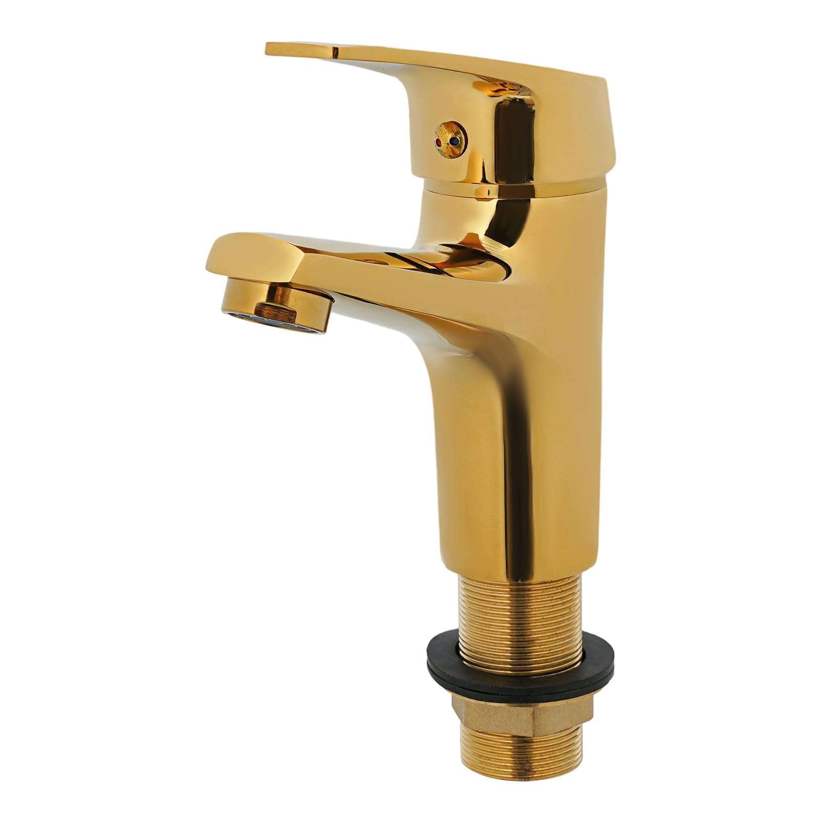 Grifo de lavabo de latón con orificio dorado