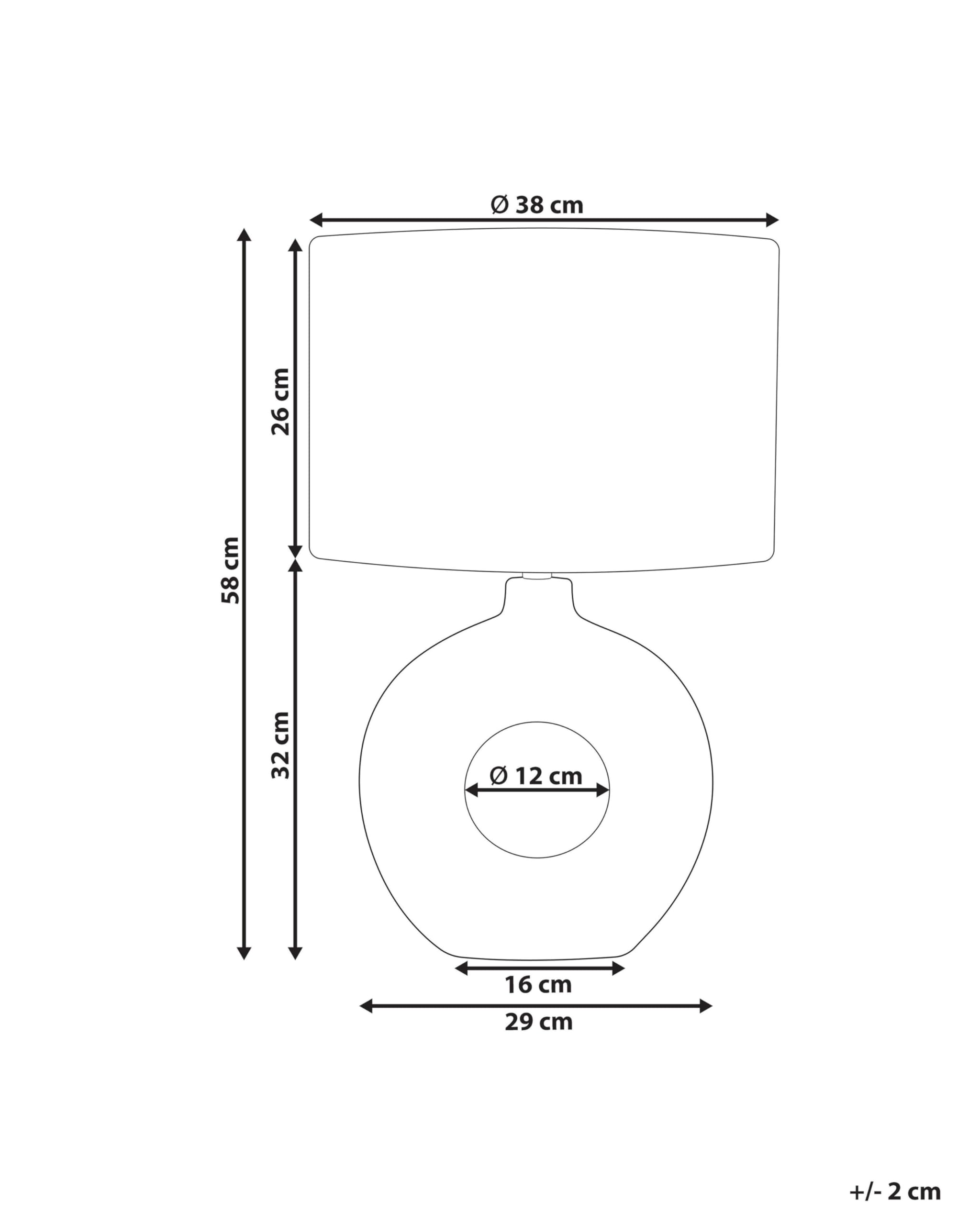 Beliani Lámpara de mesa de cerámica blanco beige claro 58 cm pantalla tela art déco Venta