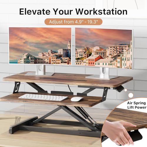 JOY worker 32" Standing Desk Converter with Spring-Lift & Keyboard Tray — view 3