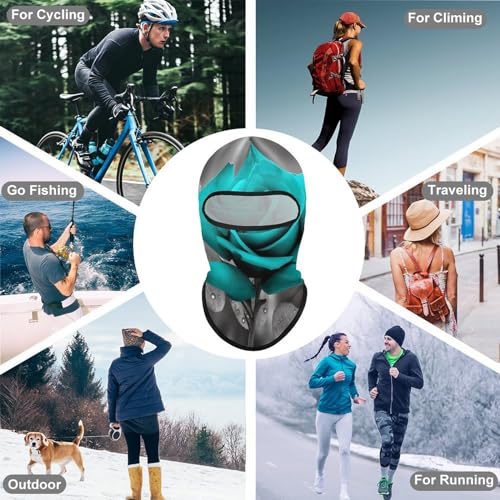 Balaclava Gris Azulado con Protección Solar para Hombres y Mujeres, Máscara Respirable de Cabeza Completa para Senderismo, Ciclismo, Correr y Conducir miniatura 6