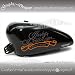 2 ADESIVI DECAL STICKERS GRAPHIC HARLEY DAVIDSON DA SERBATOIO MOTO CUSTOM (NERO ARANCIO 12 LITRI).(SELEZIONARE DAL MENU COLORI SE DA 8 O 12 LITRI)