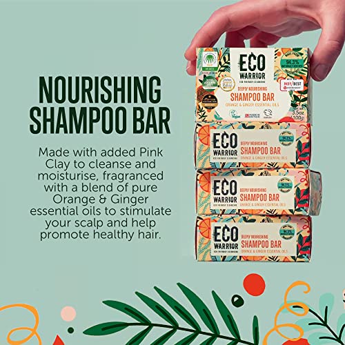 Eco Warrior Deeply Nourishing Shampoo Bar - Vegan, Cruelty Free, No SLS or Parabens, Pink Clay With Pure Orange & Ginger Essential Oils to Promote Healthy Hair - Natural Eco Friendly Shampoo - 100g - Image 5
