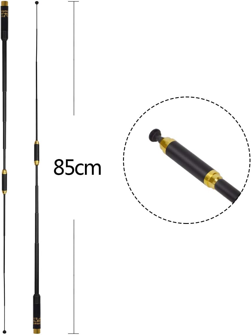 HYS Dual Band SMA-Male Antenna Dismountable Telescopic Two Way Radio Antenna VHF/UHF 144/430MHz for Yaesu Vertex TYT Walkie Talkies,(33.5-inch) : Electronics