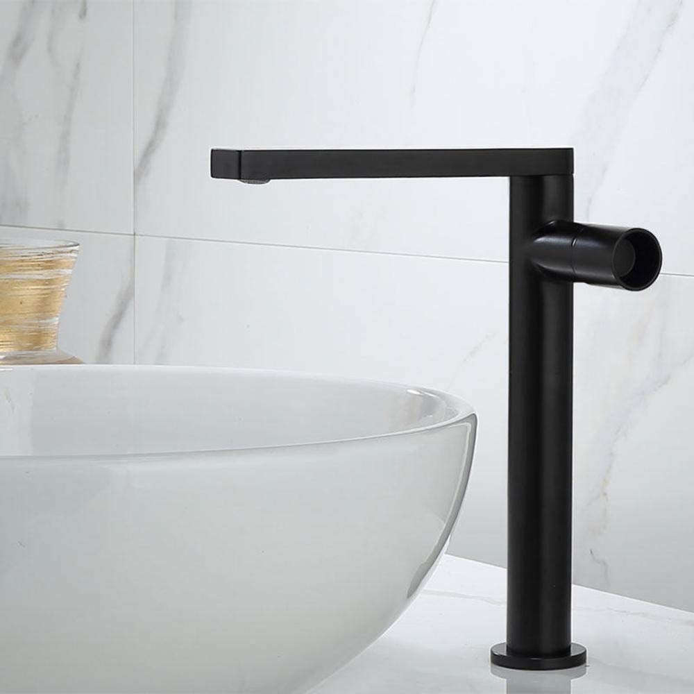 LMYSXAOZ Basin Mixer Tap Tall Brass Hot and Cold Rotating Bathroom Sink Taps Single Hole Rust-Proof Durable Kitchen