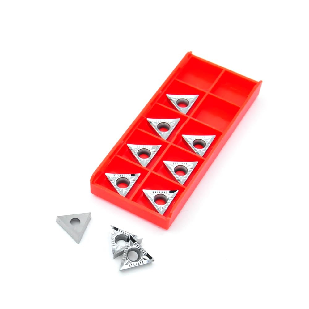 TCGT16T304-ALU Lot de 10 plaques réversibles en métal dur pour le traitement de l'aluminium ou des métaux non ferreux