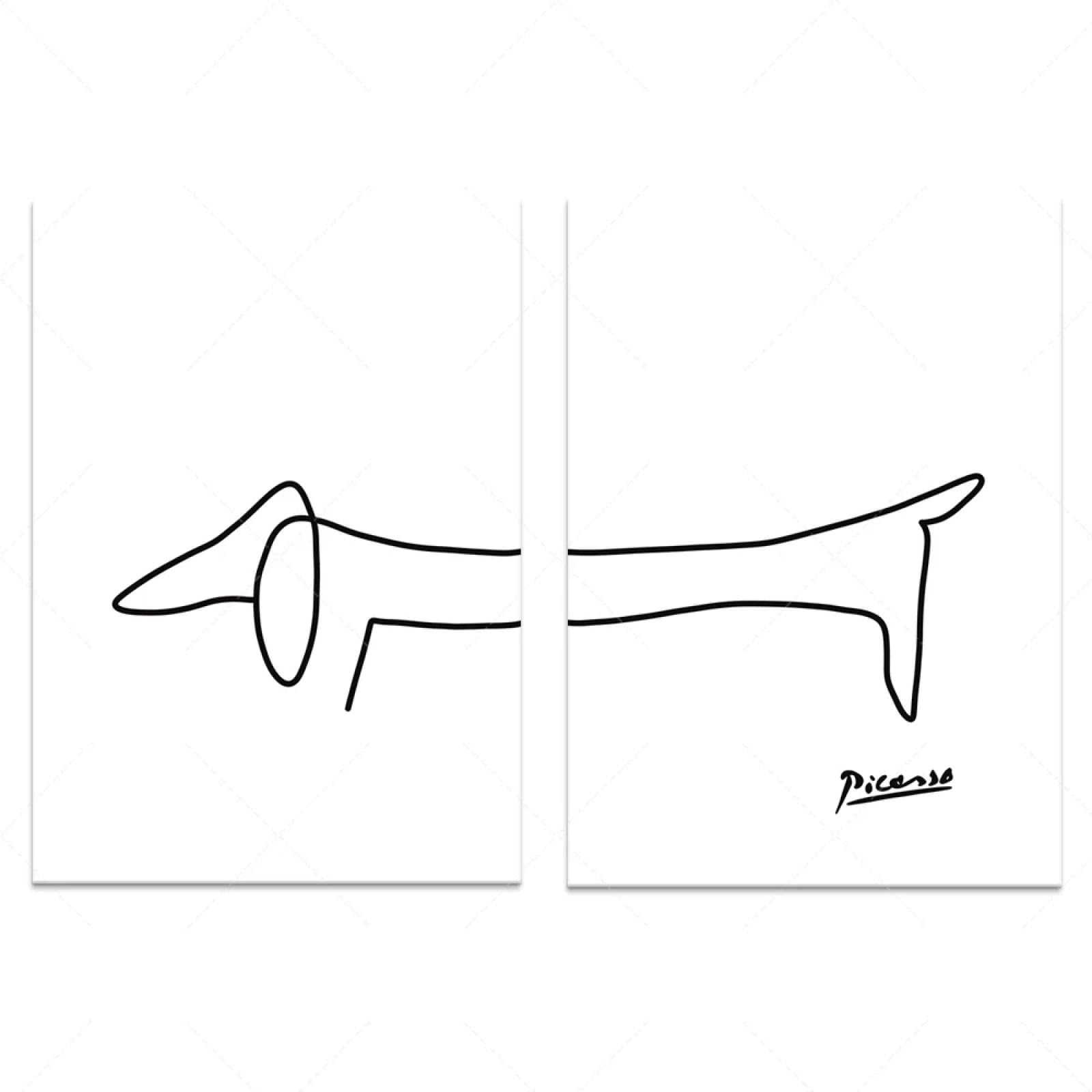 Picasso Abstract Line Art Pittura in bianco e nero Stampa creativa Cane bassotto Poster su tela Minimalista Wall Art Room Decor 70x100cm Senza cornice Picasso Abstract Line Art Pittura in bianco e nero Stampa creativa Cane bassotto Poster su tela Minimalista Wall Art Room Decor 70x100cm Senza cornice