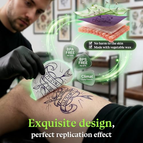 Image of Phomemo TA81 Tattoo Transfer Paper Roll - Only For TA81 Tattoo Stencil Printer Machines, with 2 Exclusive Thermal Transfer Ribbons