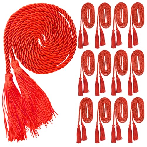 12 Pcs Graduation Honor Cord Rayon Braided Honor Cords,2025 Graduation Cords,Tassel Honor Cords for Graduation Students Bachelor Master Doctoral Gown Grad Decor