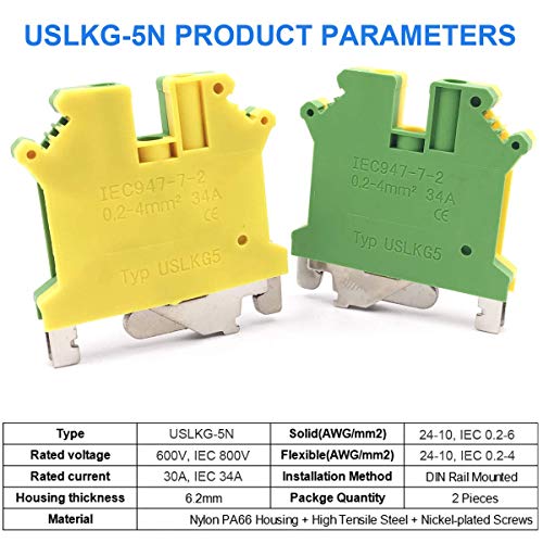 SNOWINSPRING Kit di Morsetti per Din, Terminale