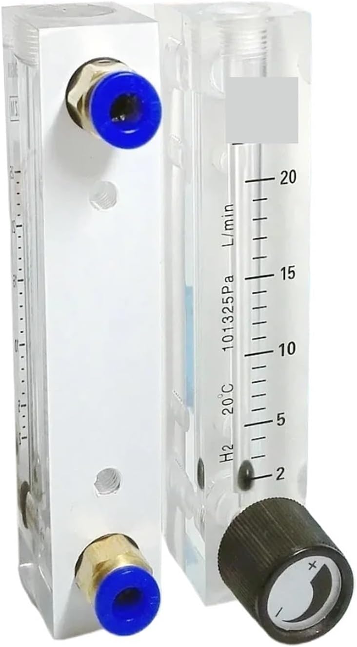 100-1000mL/min 0.3-3 0.5-5 1-10 2-20 2-25L/min LZM-8M H2 Hydrogen Flowmeter Rotameter Adjustbale Valve 6mm Connect(0.5-5LPM)