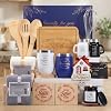 Housewarming Gifts New House -19 Pcs Closing Gifts for Couple Friend Women Men Home Buyers, House Warming Basket for New Houses Apartment Kitchen Presents (Blue,Classic)