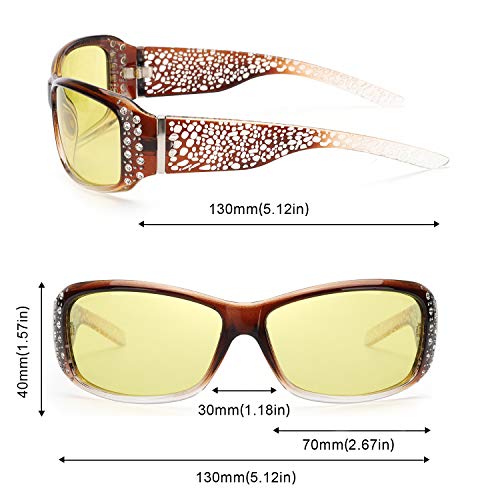 IGnaef Women Photochromatic Night Vision Glasses for Driving, Anti Glare Polarized Safety Nighttime/Rainy Glasses4