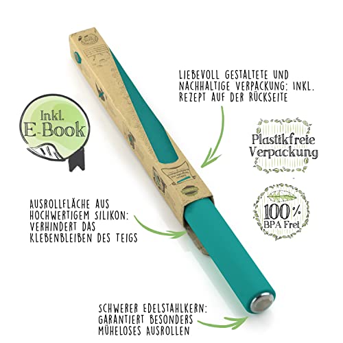 Nudelholz TreeBox Teigroller aus Silikon und Edelstahl