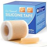 Aroamas Scar Silicone Scar Sheets – Silicone Scar Tape – 1.6'x60' for Softening and Flattening Scars, C-Section, Keloid, Surgery – Reusable & Washable – Painless Removal – 3-4 Month Supply