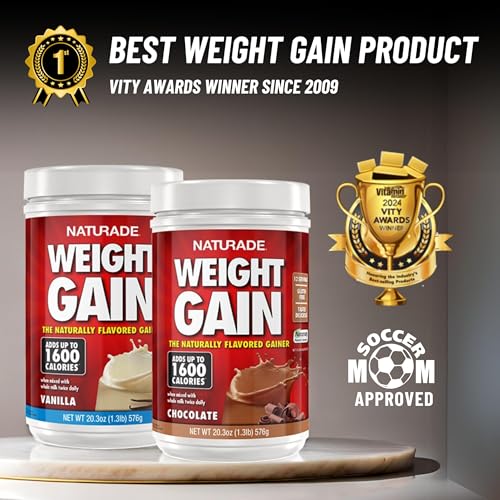 Image of Naturade All Natural Weight Gain Drink Mix - Gluten Free, Delicious Taste, 1600 Calories per Serving - Mass Gainer w /Carbohydrates & Protein - Chocolate, 40.6 Ounce (24 Servings)