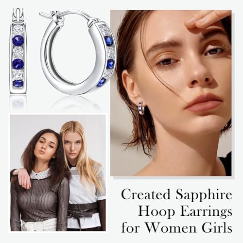 Small Hoop Earrings for Women Hypoallergenic 925 Sterling Silver 18mm Gemstone Huggie Hoop Earrings Annivesary Wedding Jewelry Birthstone Huggy Earrings3