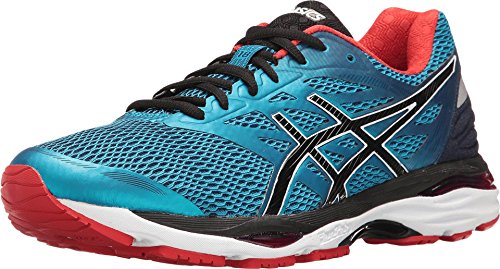 ASICS Men's Gel-Cumulus 18 Running Shoe, Island Blue/Black/Vermilion, 8.5 M US