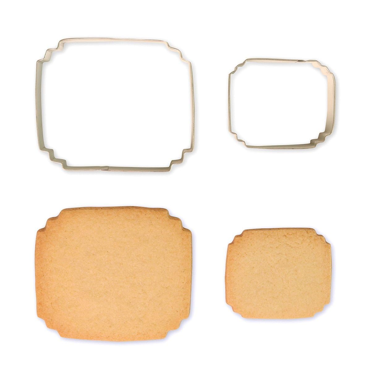 PME Cookie and Cake Plaque Cutter-Style 5-Set of 2, Silver
