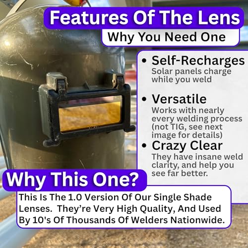 Image of The Duke Single 1.0 | Shade 12 Red Auto Darkening Welding Lens | 2 inch x 4 1 /4 inch x 0.2 inch | Darkens Automatically And Ultra Clear | Red Front - Green Weld View | Ridge Products Royal Series