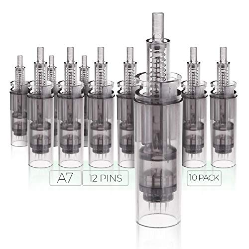 Dr. Pen Ultima A7 Replacement Cartridges - (10 PACK) - 12 Pins Bayonet Slot - Disposable Replacement Parts