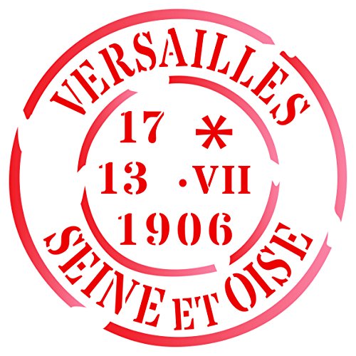 Paris Postmark Stencil, 8.5 X 8.5 Inch (L) - Vintage French Themed Word Stencils For Painting Template #TOP29