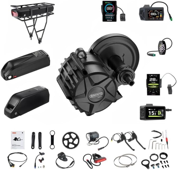 Mid Drive Ebike Conversion Kit M325/M625 Series - 48V/52V 500W 750W 1000W Ebike Motor with Optional Digital Display&Ebike Battery for 68-73MM 85-105MM BB Mountain/Road/City/Fat Tire Bike