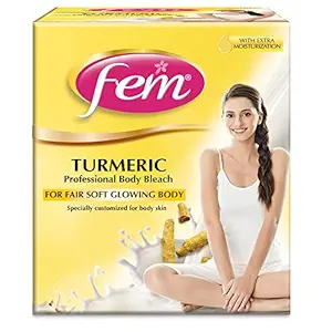Fem Turmeric Professional Body Bleach - 1Kg | For Fair Soft Glowing Body | Specially customised for Body Skin | Goodness of Turmeric Extract | For All Skin Types | Instant & Long Lasting Results