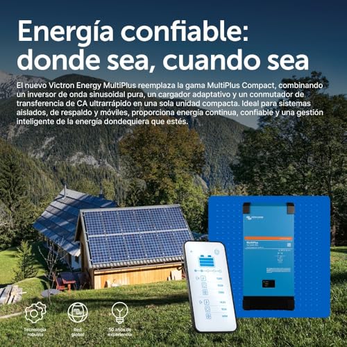 Miniatura 2 de Victron Energy Multiplus 2000va 12-Voltios 230v Inversor De Onda Sinusoidal Pura 80 Amperios Cargador De Batería