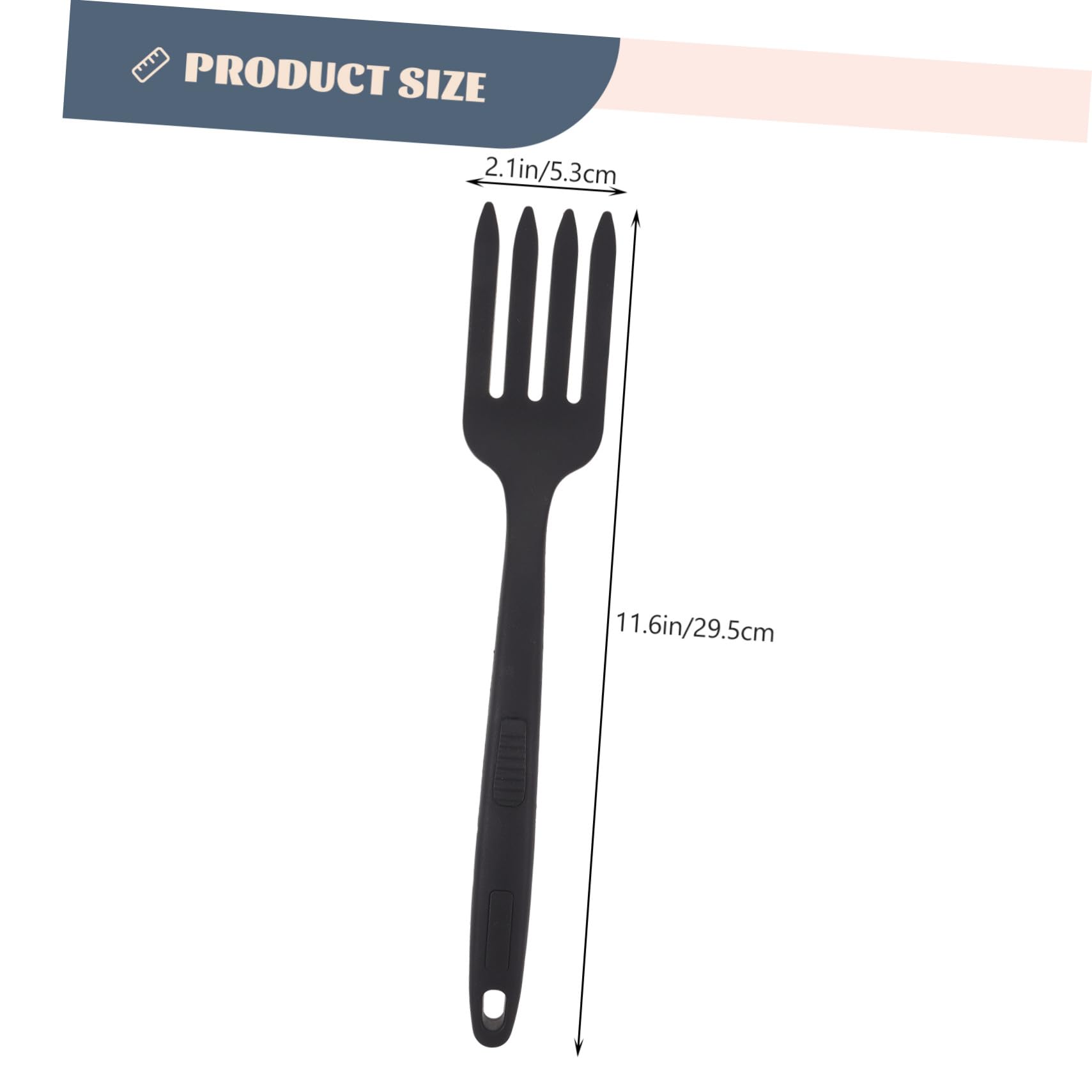 Tenedor de Silicona Negro para Pasta Diseño Simple y Cómodo de Sostener, Adecuado para Familias y Restaurantes, Resistente Riesgo de Quemaduras