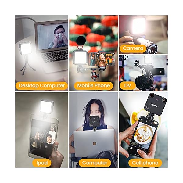 AgoKud LED Videoleuchte Farbtemperatur Videolicht einstellbare Helligkeit, LED Video Licht Webcam-Ringlicht für Zoom… – Bild 3