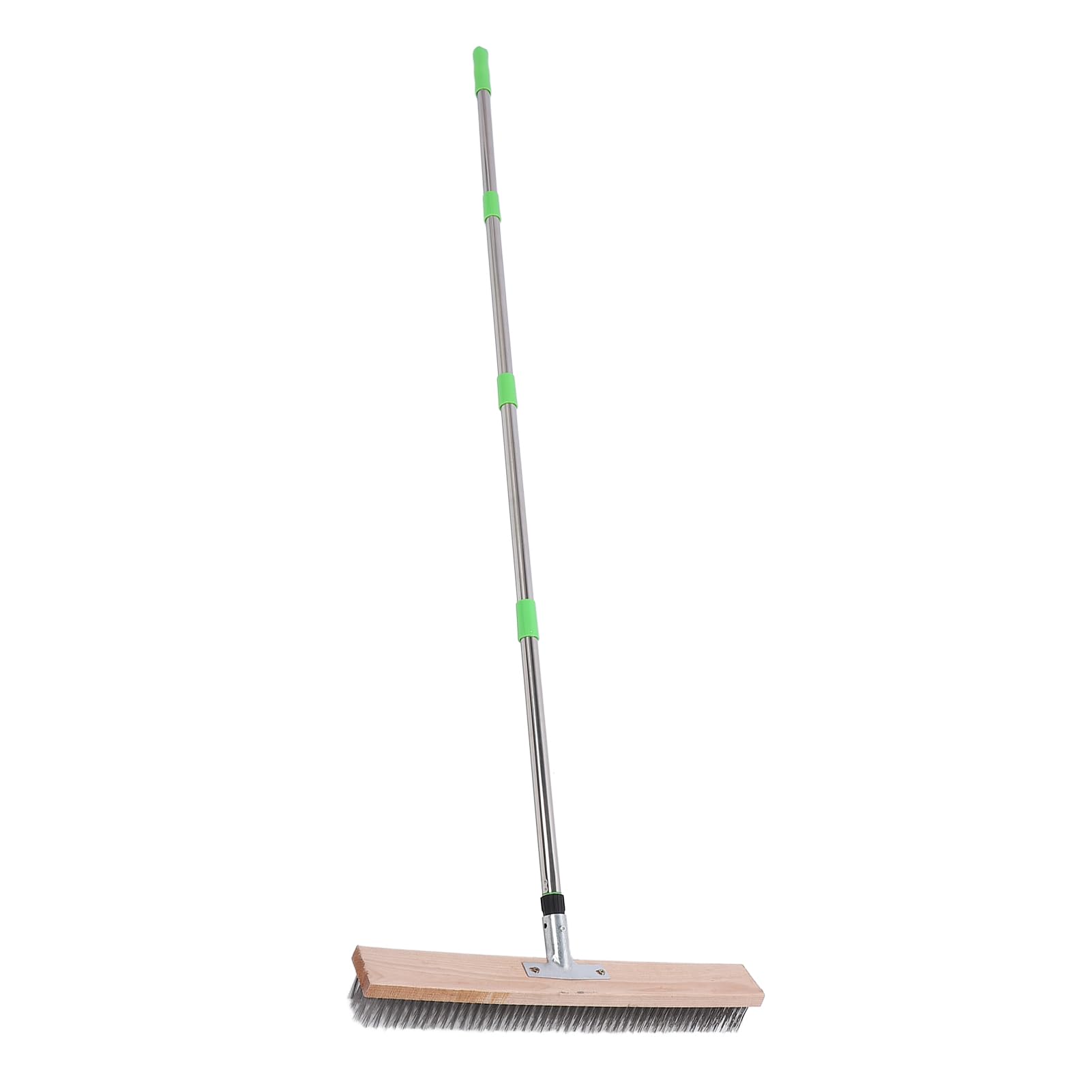 Stainless Steel Deck Scrub Brush with Long Handle, 45 Degree Angled Deck Scrub Brush, Floor Scrub Brushes for Shower, Outdoor Floor Scrubber Broom for Carpet, Boat, Patio