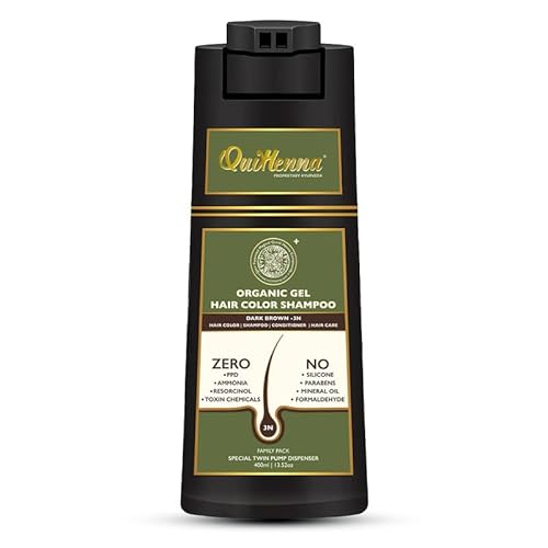QUIKHENNA Hair Colour Shampoo 3N 400ml | For Men and