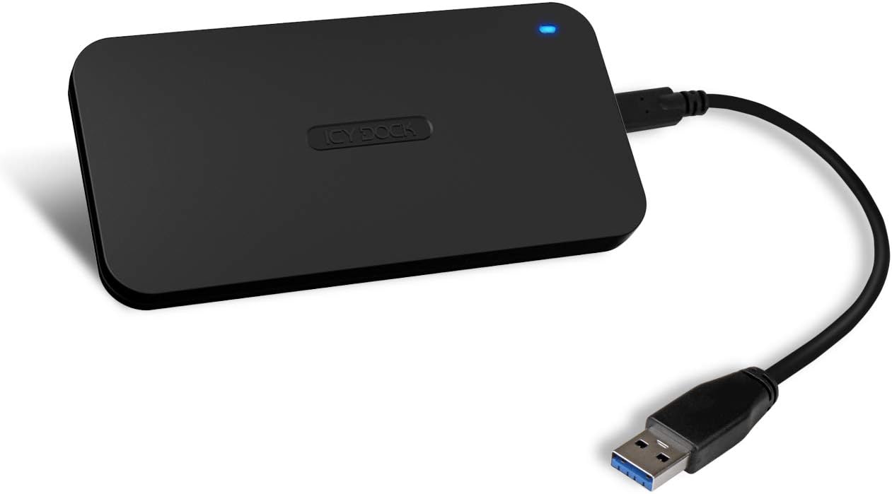 Icy Dock ICYNano MB809U3-1M2B Portable External Enclosure Adapter for SSD SATA M.2 NGFF (2230/2242/2260/2280) to USB 3.2 Gen 1 (5GB/s)