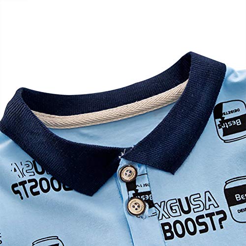 BAOBAOLAI Roupas para bebês meninos Camisetas estampadas com lapela e shorts Roupas de verão