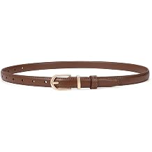 Women Genuine Leather Waist Belt for Jeans Pants Dresses Elegant Thin Ladies Belts with Gold Pin Buckle