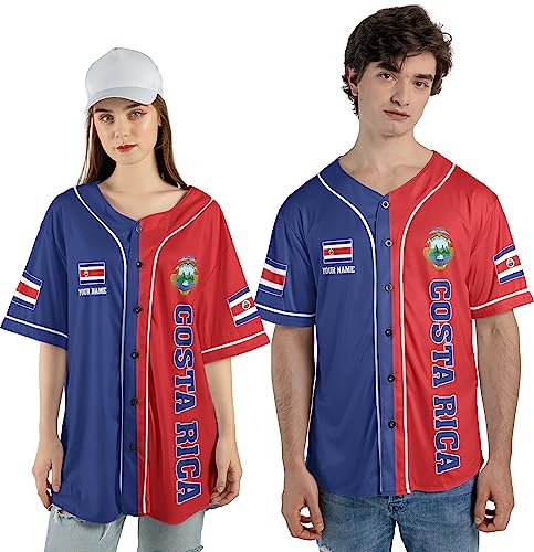 Camiseta personalizada de béisbol Costa Rica, camiseta de béisbol costarricense para hombres y mujeres, camiseta con bandera de Costa Rica miniatura 2