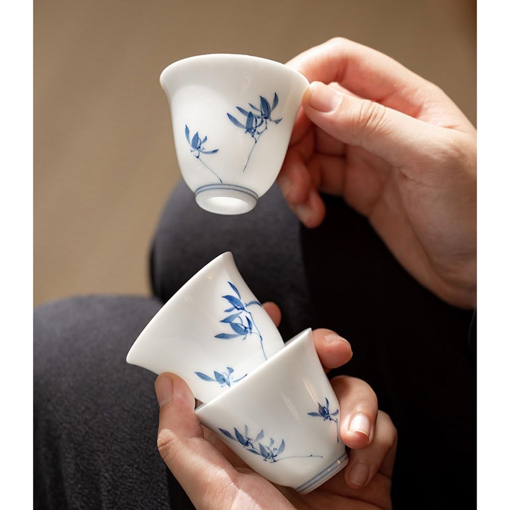 Matcha Filiżanki Herbaciarnia Kung Fu Kubek do herbaty Ręcznie malowany Motyl Orchidea Ceramiczna filiżanka do herbaty Parzenie herbaty Domowy kubek do herbaty Zestaw do herbaty Kubek do