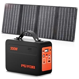200W Portable Power Station with 23W Solar Panel, 102.4Wh/32000mAh Outdoor Solar Generator Backup LiFePO4 Battery Power Pack with AC/DC Outlet, PD USB-C Outlet for Home, Camping, RV, Blackout, CPAP