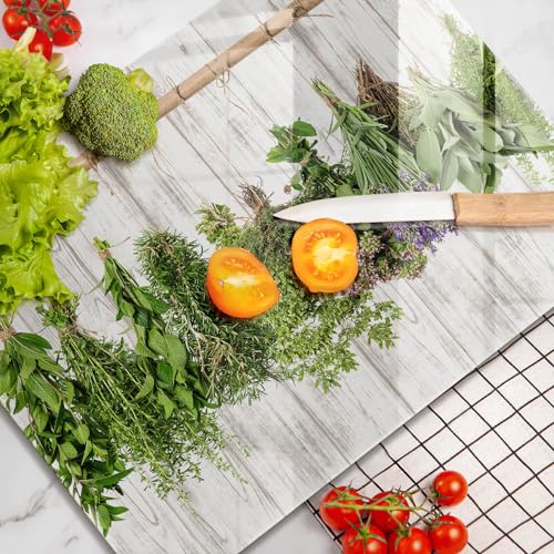 Planche à découper verre haut de gamme Wallfluent herbes séchées