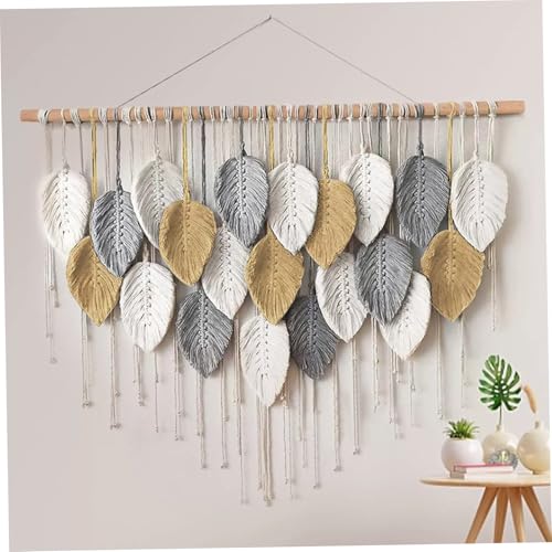 Macramé mural bohème et grande tapisserie en coton tissé