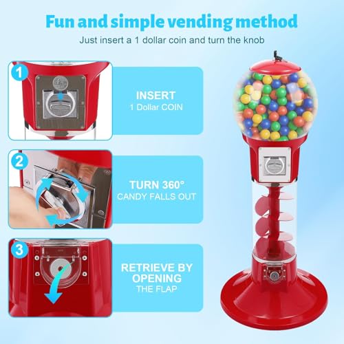 Il distributore automatico dei bambini, il distributore commerciale, la macchina di Gumball, può ospitare 600 1,2 pollici o 230 guanti da 1,7 pollici/capsule, adatto a guanti da 32-50mm (E)