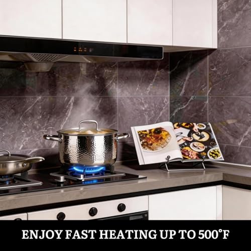 Image of imarku 14-Piece Tri-Ply Hammered Stainless Steel Cookware Set | Multifunctional 14pc Pots and Pans with Steamer | Non-Toxic No-Coating Nonstick | Induction & Oven-Safe up to 500F