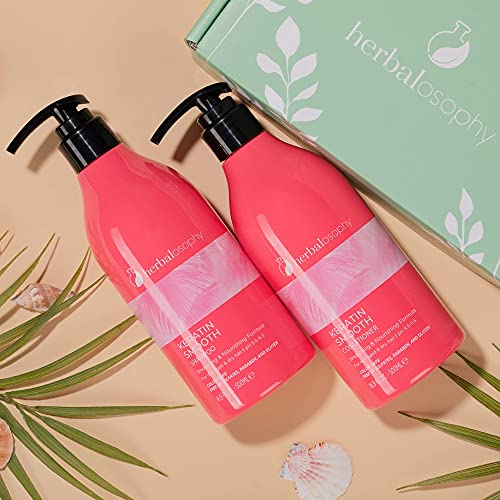 16.9 Fl Oz Keratin Conditioner, Smoothing, Nourishing & Moisturizing Formula For Damaged And Dry Hair, Extra Strength Hydrate & Repair For Color Treated Hair, Anti Frizz, Free Of Sulfate, Parabens And Gluten #TOP7