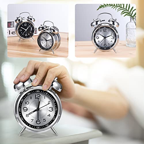 Cadmos Loud Alarm Clock For Heavy Sleepers Adults,Retro 4 Inch Silent Non-Ticking Quartz With Backlight,Twin Bell Analog Kids Alarm Clocks For Bedrooms Bedside thumb #4