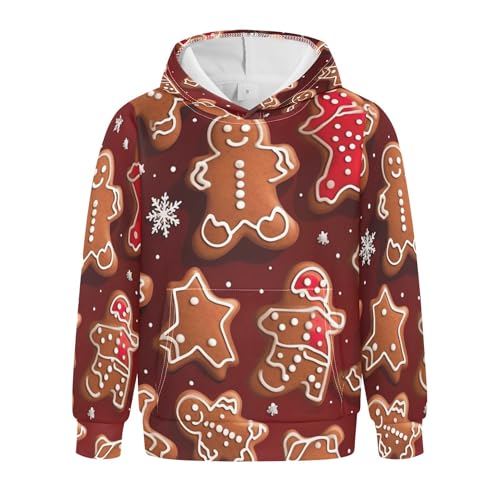 Kids Hoodies Sweaters Christmas Gingerbread Man Hooded Sweatshirts