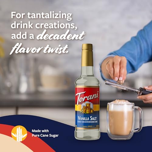 Image of Torani Coffee Syrup, Vanilla Salt Flavoring for Drinks, Pump Included, 25.4 Fl Oz