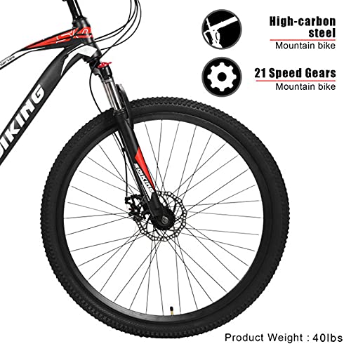 29 Inch Mens Mountain Bike, 21 Speeds Lightweight Mtb High Carbon Steel With Front Suspension Dual Disc Brake For Men Women Adult Bike Racing Bike Road Bike #TOP6
