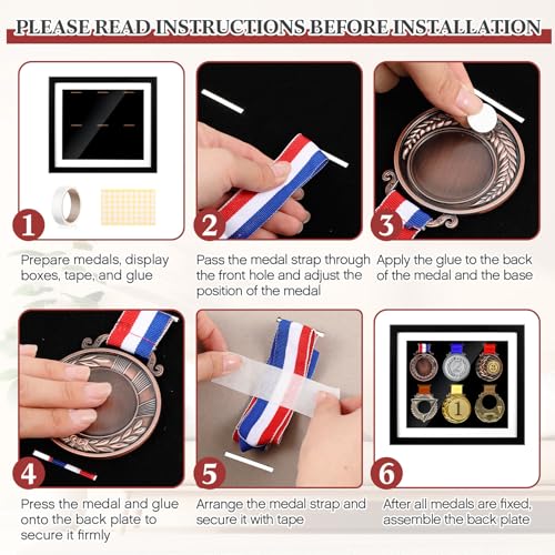 Image of Silipull 6 Medals Display Case 13 x 11.81 Inch Medal Shadow Box Frame Large 3D Wall Mounted Acrylic Display Case with 98% UV Protection for War Military Marathon Triathlon Runners All Sports Medals