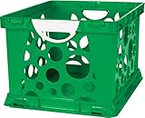 Storex 2-Color Large Crate with Handles, Green/White