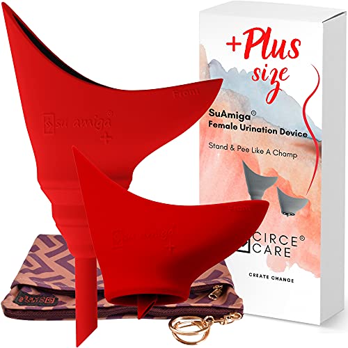 CIRCE CARE 2nd Gen SuAmiga - Dispositivo Pieghevole per la minzione Femminile; Imbuto per pipì da Donna con Borsa Impermeabile, orinatoio Femminile Portatile per Fare pipì in Piedi, per Camp/Viaggio